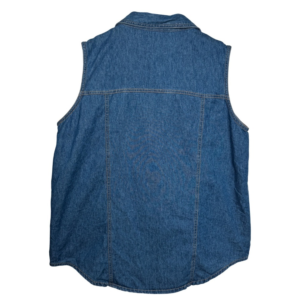 Vtg Carole Little Beaded Embellished Sleeveless‎ Blue Denim Top Sz 10 Beaded Y2K - Picture 7 of 11